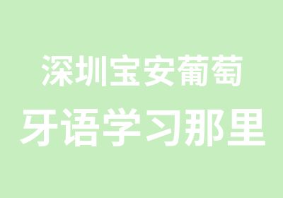 深圳宝安葡萄牙语学习那里有