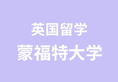 英国留学蒙福特大学