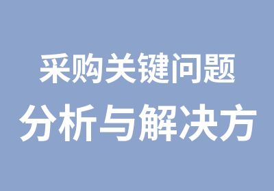 采购关键问题分析与解决方案