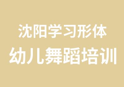 沈阳学习形体幼儿舞蹈培训