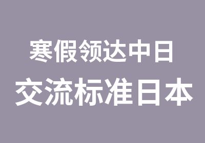 寒假领达中日交流标准日本语课程培训