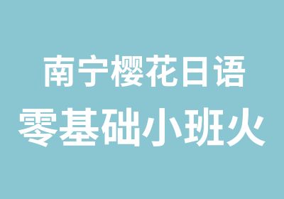 南宁樱花日语零基础小班火热招生了