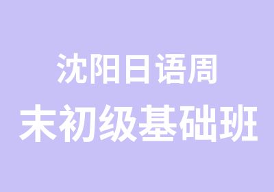 沈阳日语周末初级基础班