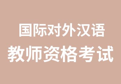 国际对外汉语教师资格考试辅导班