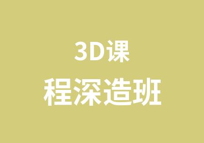 3D课程深造班