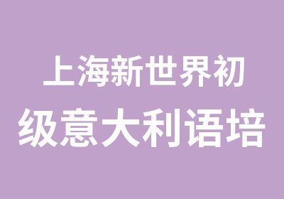 上海新世界初级意大利语培训班