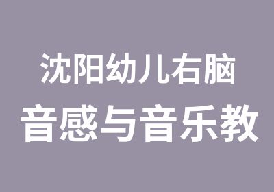 沈阳幼儿右脑音感与音乐教育训练