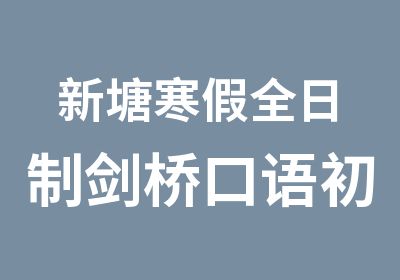 新塘寒假剑桥口语初级班学习