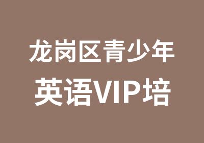 龙岗区青少年英语VIP培训课程