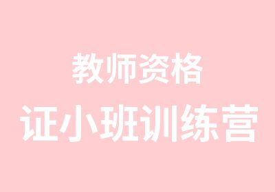 教师资格证小班训练营