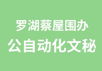 罗湖蔡屋围办公自动化文秘培训中心