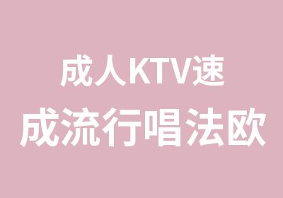 成人KTV速成流行唱法欧美演唱