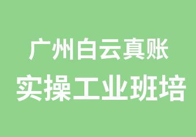 广州白云真账实操工业班培训