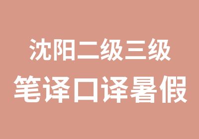 沈阳二级三级笔译口译暑假培训