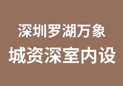 深圳罗湖万象城室内设计师