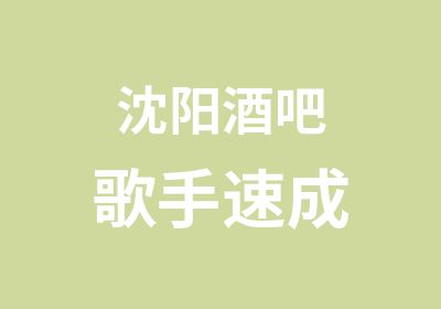 沈阳酒吧歌手速成