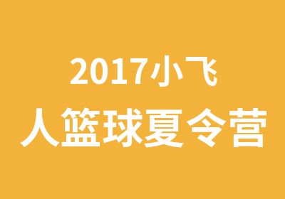 2017小飞人篮球夏令营招生简章