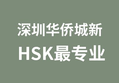 深圳华侨城新HSK专业汉语培训学校