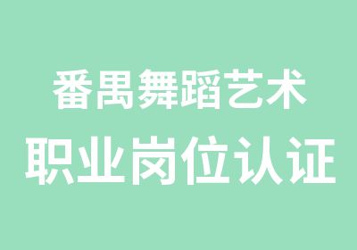 番禺舞蹈艺术职业岗位认证培训班