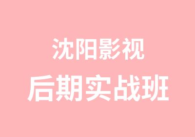 沈阳影视后期实战班