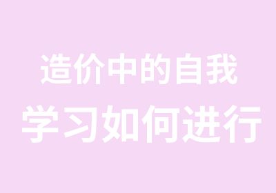 造价中的自我学习如何进行起航教育