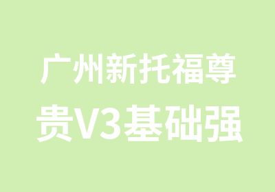 广州新托福尊贵V3基础强化培训课程