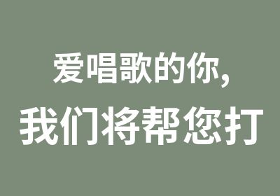 爱唱歌的你,我们将帮您打造成ktv麦霸