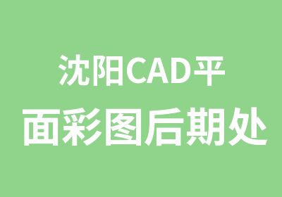 沈阳CAD平面彩图后期处理班