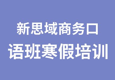 新思域商务口语班寒假培训福田英语寒假班