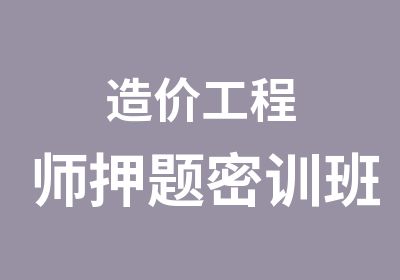 造价工程师密训班