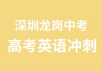 深圳龙岗中考高考英语冲刺班