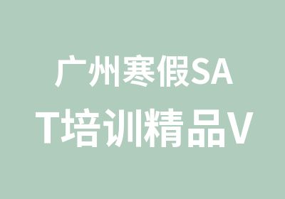 广州寒假SAT培训精品VIP班