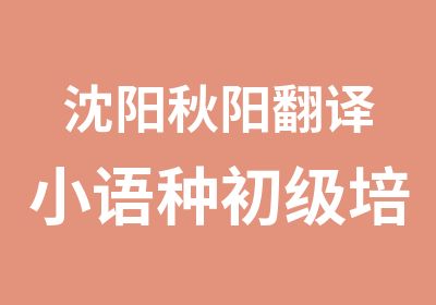 沈阳秋阳翻译小语种初级培训班