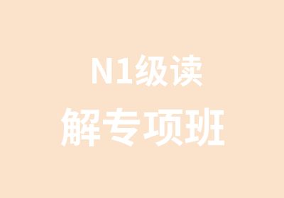 N1级读解专项班