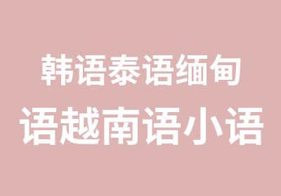 韩语泰语缅甸语越南语小语种专业培训