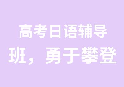 高考日语辅导班，勇于攀登之巅