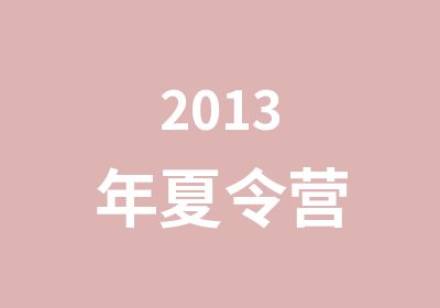 2013年夏令营