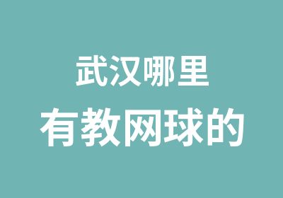 武汉哪里有教网球的