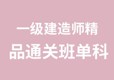 一级建造师精品通关班单科现场班