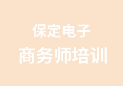 保定电子商务师培训