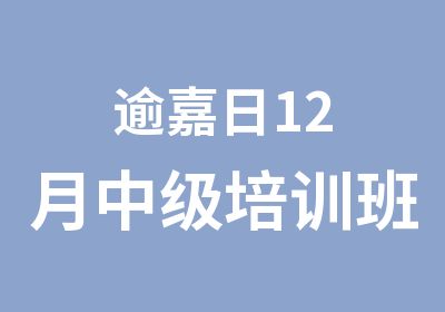 逾嘉日12月中级培训班