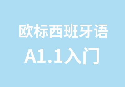 欧标西班牙语A1.1入门体验课程