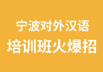 宁波对外汉语培训班火爆招生招满为止