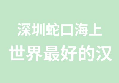 深圳蛇口海上世界好的汉语培训学校