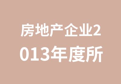 房地产企业2013年度所得税汇算关键问题