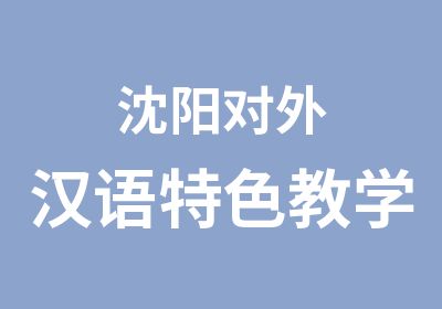 沈阳对外汉语特色教学