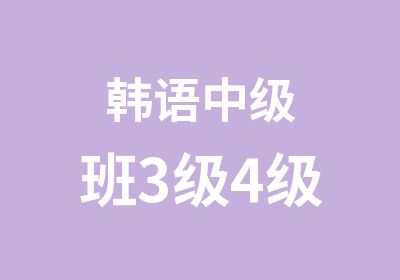 韩语中级班3级4级