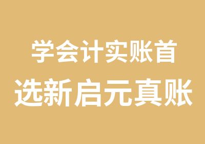 学会计实账选新启元真账实学成功就