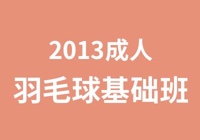 2013成人羽毛球基础班