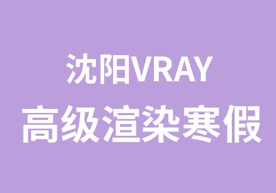 沈阳VRAY渲染寒假班